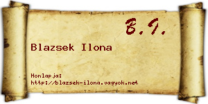 Blazsek Ilona névjegykártya